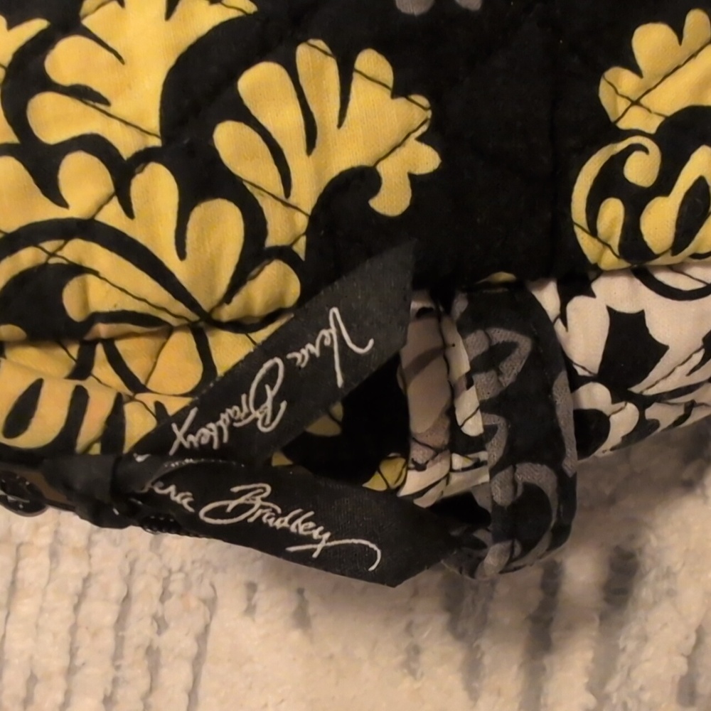 Vera Bradley Black, White, & Lime Green Medium-sized Makeup Bag - Picture 2 of 9